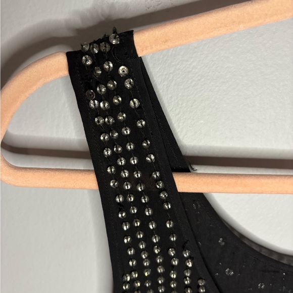 HAUTE HIPPIE Black Rhinestone Embellishment Mini Sheath Dress - Picture 3 of 7